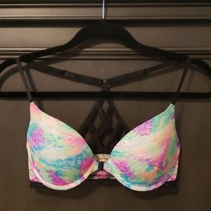 Pink Racerback Pushup Bra